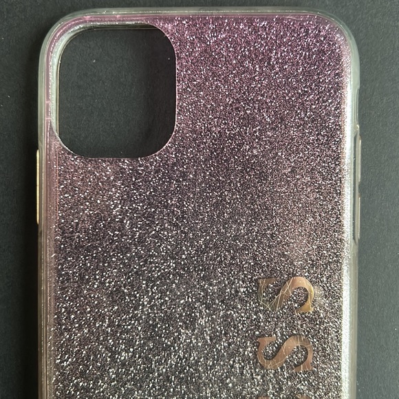 GUESS💫 Gold Pink Glitter Gradient Case /Cover iPhone 11 Pro - Picture 8 of 12